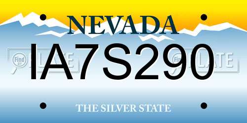 IA7S290 Nevada License Plate