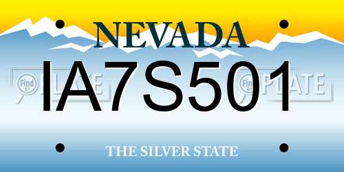 IA7S501 Nevada License Plate