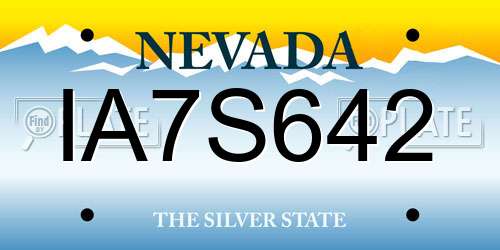 IA7S642 Nevada License Plate
