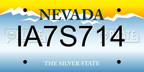 IA7S714 Nevada License Plate