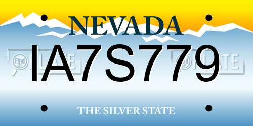IA7S779 Nevada License Plate