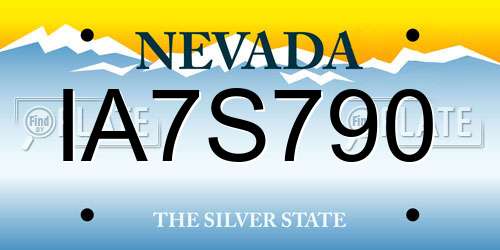 IA7S790 Nevada License Plate