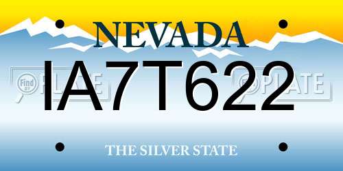 IA7T622 Nevada License Plate