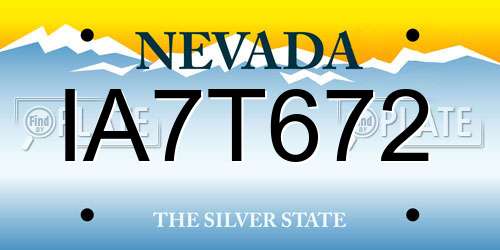 IA7T672 Nevada License Plate