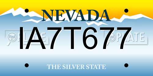 IA7T677 Nevada License Plate