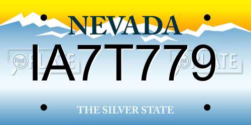 IA7T779 Nevada License Plate