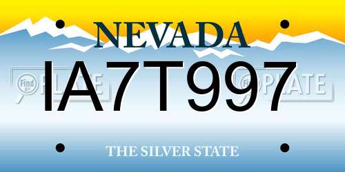 IA7T997 Nevada License Plate