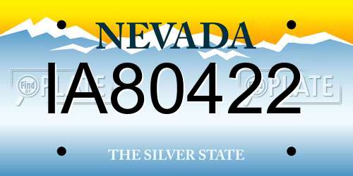 IA80422 Nevada License Plate
