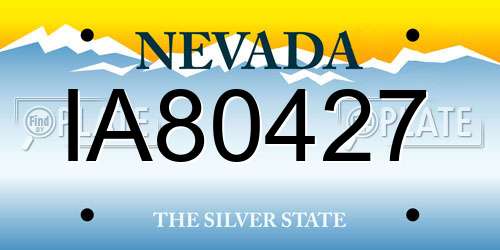IA80427 Nevada License Plate