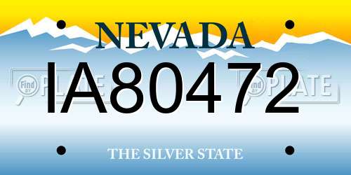 IA80472 Nevada License Plate