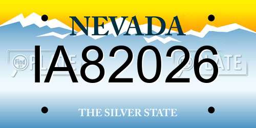 IA82026 Nevada License Plate