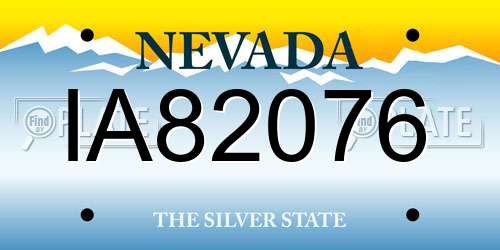IA82076 Nevada License Plate