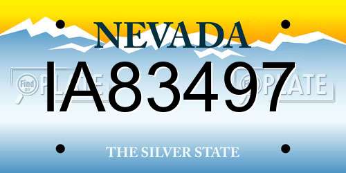 IA83497 Nevada License Plate