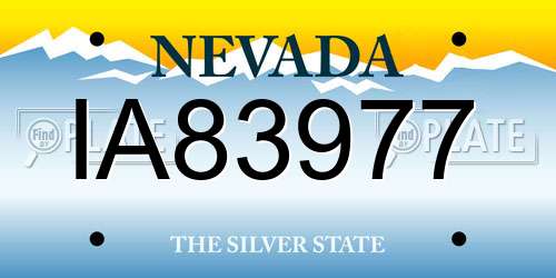 IA83977 Nevada License Plate