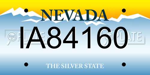 IA84160 Nevada License Plate