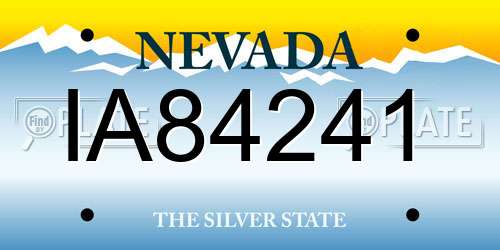 IA84241 Nevada License Plate