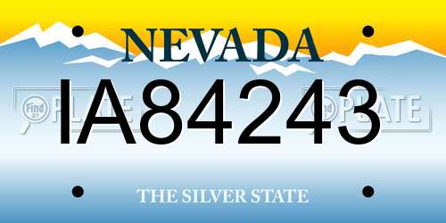 IA84243 Nevada License Plate
