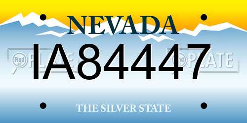 IA84447 Nevada License Plate