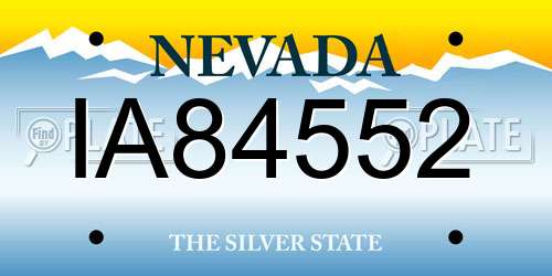 IA84552 Nevada License Plate