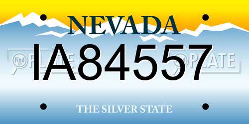 IA84557 Nevada License Plate