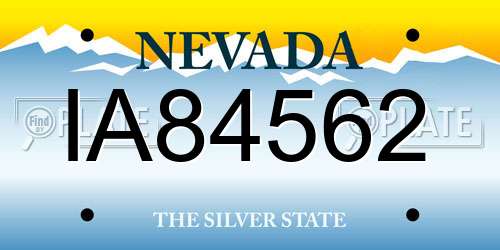 IA84562 Nevada License Plate
