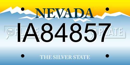 IA84857 Nevada License Plate