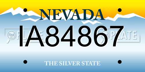 IA84867 Nevada License Plate