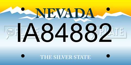 IA84882 Nevada License Plate