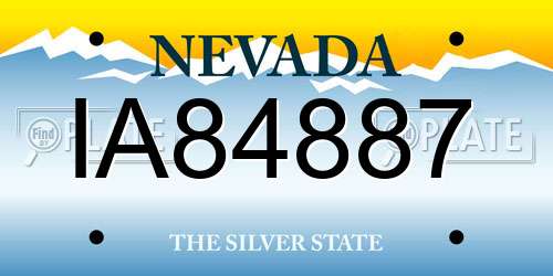 IA84887 Nevada License Plate