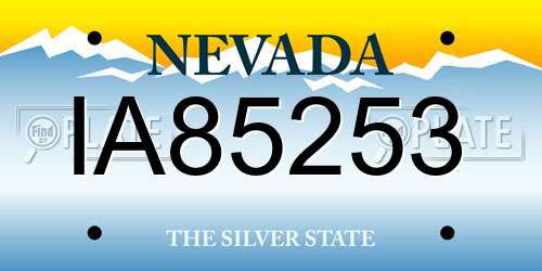 IA85253 Nevada License Plate