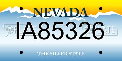 IA85326 Nevada License Plate