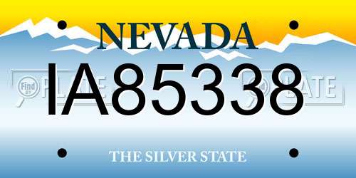 IA85338 Nevada License Plate