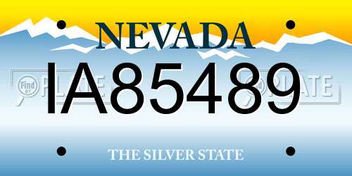 IA85489 Nevada License Plate