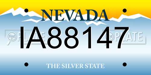 IA88147 Nevada License Plate