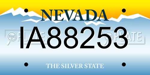 IA88253 Nevada License Plate