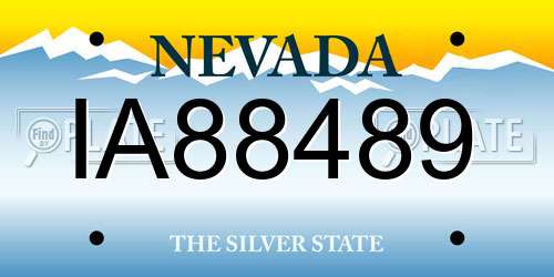 IA88489 Nevada License Plate