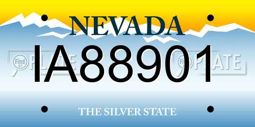 IA88901 Nevada License Plate