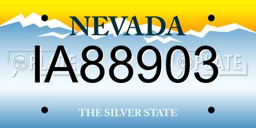 IA88903 Nevada License Plate
