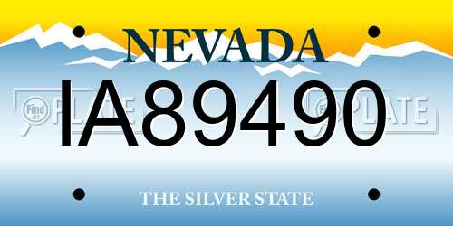 IA89490 Nevada License Plate