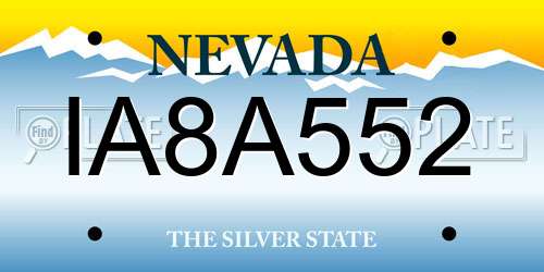 IA8A552 Nevada License Plate