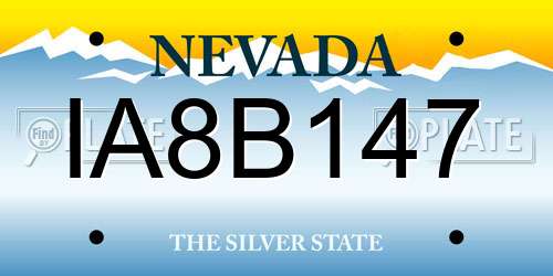 IA8B147 Nevada License Plate