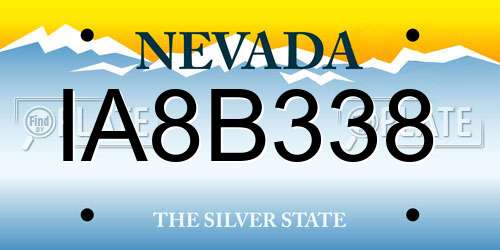 IA8B338 Nevada License Plate