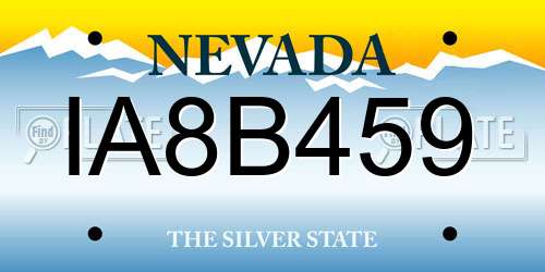 IA8B459 Nevada License Plate
