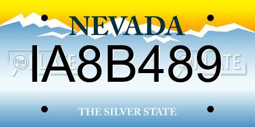 IA8B489 Nevada License Plate