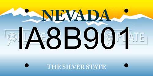 IA8B901 Nevada License Plate