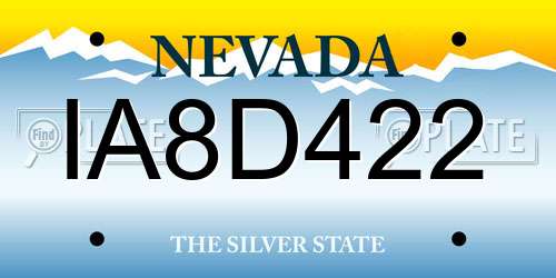 IA8D422 Nevada License Plate