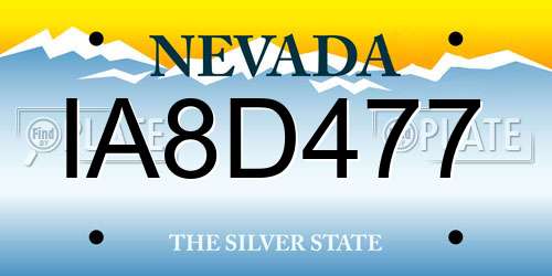 IA8D477 Nevada License Plate