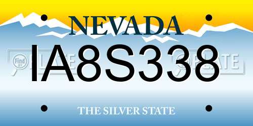 IA8S338 Nevada License Plate