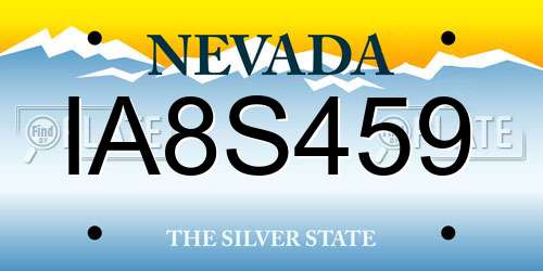 IA8S459 Nevada License Plate