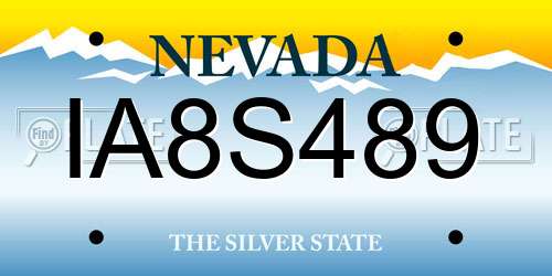 IA8S489 Nevada License Plate